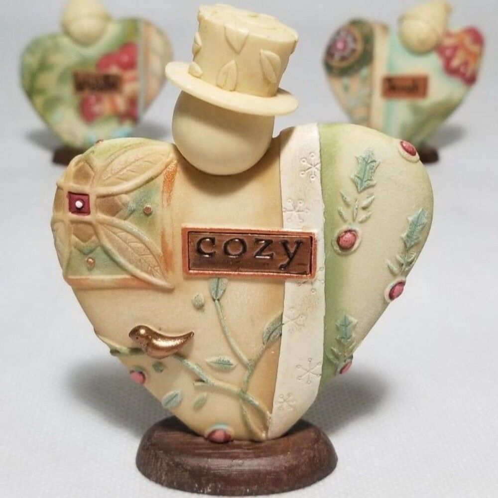 Vintage Enesco Take Heart by Karen Hahn Figures "Giggle" "Cozy" "Laugh" 2007 - Picture 4 of 12